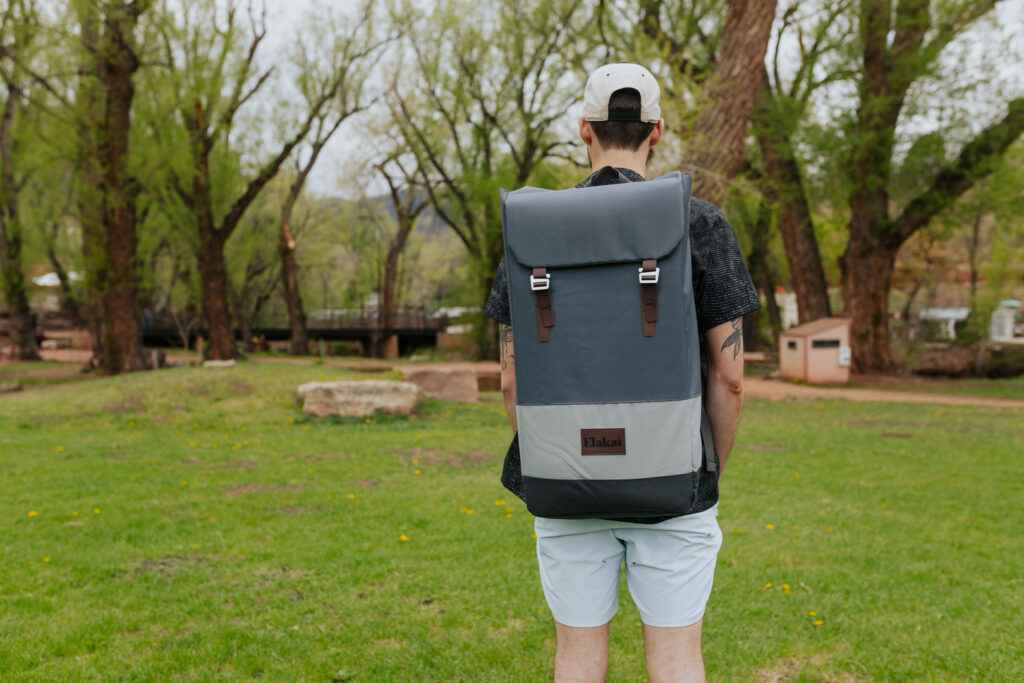 Travel sized cornhole set with backpack
